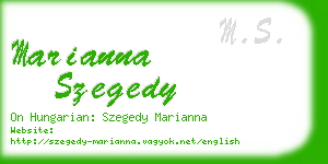 marianna szegedy business card